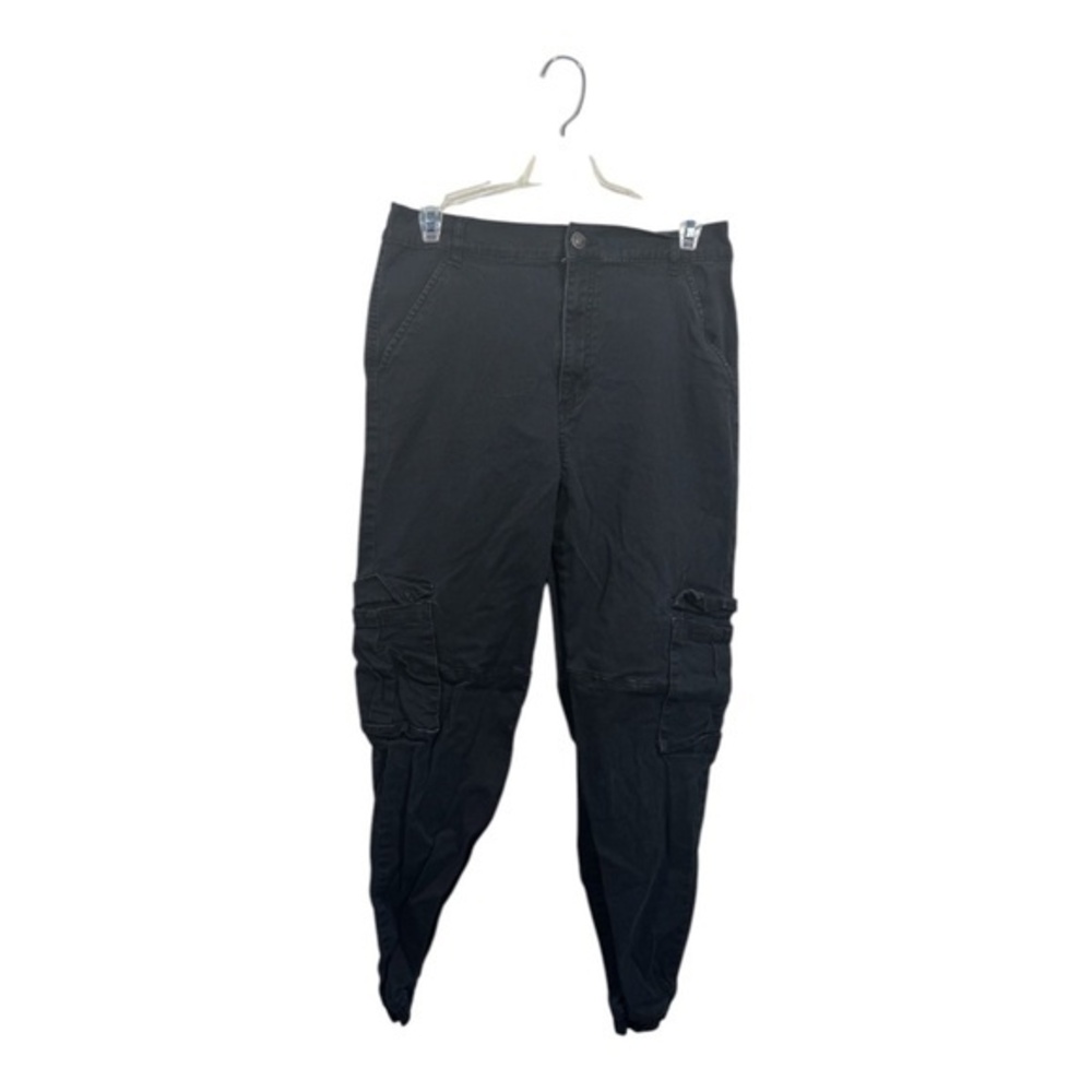 Ardene Womens Cargo Joggers Size Medium Black High Rise Cotton 80s Utility